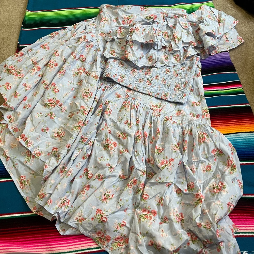 Abercrombie & Fitch Light Blue Floral Skirt Set